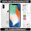 Produktbild: Apple iPhone X 10 - 64 GB - Silber Weiß - 100% Batterie - Set - Zustand: GUT