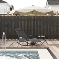 Produktbild: Woltu 1x Gartenliege Faltbar Relaxliege Liegestuhl Wetterfest Schwungliege Bis Zu 150 Kg, Campingliege Strandliege Sonnenliege Sonnenliege Mit Kopfstütze Armlehnen Aus Polyestergewebe Metall, Grau