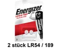 Produktbild: Original Energizer Batterie Lithium Knopfzelle G10 189 LR1130 V10GA 2er Blister