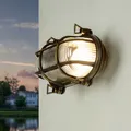 Produktbild: Außenwandleuchte E27 IP64 Maritim Glas Echt-Messing Außenlampe Wand Terrasse