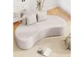 Produktbild: COSTWAY Sofa, für 3 Sitzer gebogenes Polstersofa mit 2 Kissen 199 cm