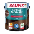 Produktbild: BAUFIX Express Deckfarbe skandinavisch rot, matt, 2.5 Liter, Wetterschutzfarbe, Holzfarbe, langlebig, geeignet für Holz/Putz/Mauerwerk/Möbel/Zäune