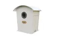 Produktbild: HABAU Nistkasten Runddach, Weiß, mit wechselbarem Flugloch, 18,5 x 13,5 x 19 cm