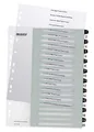 Produktbild: Leitz Register für A4, PC-beschriftbares Deckblatt und 20 Trennblätter, Taben mit Zahlenaufdruck 1-20, Überbreite, Weiß/Schwarz, Polypropylen, WOW, 12170000