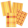 Produktbild: KRACHT 4er Pack Geschirrtücher Serie Streifen gelb Karo ca.50x70cm Halbleinen