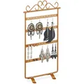 Produktbild: Relaxdays Ohrringhalter, Ohrstecker & Lange Ohrringe, 44 Löcher, Hbt: 30,5 X 16,5 X 6,5 Cm, Eisen, Schmuckhalter, Bronze