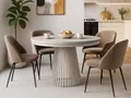 Produktbild: Beautysofa Esstisch Lumi im Loft-Stil, ausziehbar Ø 100–180 cm (hitze- und verfärbung beständig, Metallbeinen), verschiedene Farben