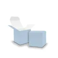Produktbild: itenga 50x GeschenkSchachtel aus Karton zum Befüllen (Adventskalender Gastgeschenk, Hochzeit Taufe Geburt) (Würfel 5x5cm, eisblau)