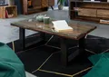 Produktbild: Couchtisch 100x60  Altholz Massivholz Echtholz Sofatisch Glasplatte Kaffeetisch