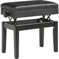 Produktbild: HOMCOM Klavierbank  Höhenverstellbarer Klavierhocker mit Stauraum, Lederkissen, Schwarz, 63x35x46-56 cm  Aosom