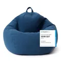Produktbild: Lumaland Sitzsack Comfort Line | Indoor Beanbag 90x110x50cm mit mehr als 1,9 Mio. anpassbaren EPS-Perlen | Weiches & Komfortables Bodenkissen | Sessel für Kinder & Erwachsene | 250 L [Dunkelblau]