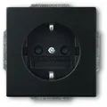 Produktbild: Busch-Jaeger 20 EUCKS-885 Schutzkontakt-Steckdose mit erhöhtem Berührungsschutz, mit Befestigungskrallen, schwarz matt, Plattform 63