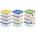 Produktbild: 12 x Hochwertige Gefrierdosen mit Deckel 650 ml Tiefkühldosen Gefrierbox Tiefkühlbox Vorratsdosen luftdicht