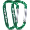 Produktbild: Webbomb Karabinerhaken 6657, Aluminium, 67x3,7mm, klein, grün eloxiert, 2 Stück