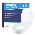Produktbild: Toilettensitzerhöhung 7,5 cm – Mit Deckel & Absenkautomatik, sichere WC Sitze...