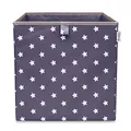 Produktbild: LIFENEY Aufbewahrungsbox mit Sternenmotiv in Anthrazit, Spielzeugbox mit Sternen passend für Würfelregale, Ordnungsbox für das Kinderzimmer, Aufbewahrungskorb als Accessoire für Zuhause, 33x33x33 cm