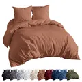 Produktbild: EllaTex Renforce Bettwäsche Set aus 100% Baumwolle, Größe: 135x200cm + 80x80cm, Farbe: Bronze