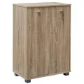 Produktbild: FineBuy Design Schuhschrank Nimes modern Holz 12 Paar Schuhe 4 Fächer 2 Türen, Schuhregal 60 x 90 x 35 cm platzsparend, Schuhkommode Flurschrank mit Ablage Grau