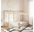 Produktbild: vidaXL Bett, Kinderbett mit Dach 90x200 cm Massivholz Kiefer