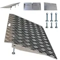 Produktbild: WORHAN Mobil Schwellenrampe Variable Höhenverstellung Ladeplattform Stufenrampen Rollstuhlrampe Alu Aluminium Rampe Türschwellenrampe 1TR70