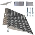Produktbild: WORHAN Mobil Schwellenrampe Variable Höhenverstellung Ladeplattform Stufenrampen Rollstuhlrampe Alu Aluminium Rampe Türschwellenrampe 1TR70