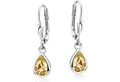 Produktbild: Materia Paar Ohrhänger Damen Citrin Orange Edelstein SO-448, 925 Sterling Silber, rhodiniert