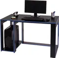 Produktbild: Schreibtisch HWC-J26, Computertisch Bürotisch, 120x60x76cm schwarz-blau