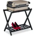 Produktbild: Relaxdays - Kofferständer, klappbar, Bambus, HxBxT: 59 x 68 x 40 cm, Gepäckständer mit Ablage, Kofferablage Hotel, schwarz