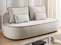 Produktbild: S-Style Möbel Schlafsofa Vero mit Bettkasten und Kontrastpaspel aus Plüschstoff, im modernen und abgerundeten Design