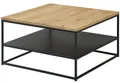 Produktbild: Couchtisch TILDA 75 x 75 Platte Eiche geölt Metallgestell mit Ablage