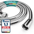 Produktbild: ® Duschschlauch 15m aus Edelstahl - Brauseschlauch mit Standard Anschluss - F...