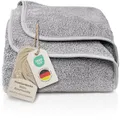 Produktbild: LAYNENBURG Premium Baumwoll-Frottierdecke 150x200 cm - dünne, leichte & kühlende Sommerdecke - als Sofadecke, Steppdecke & Frotteedecke (Grau)