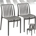 Produktbild: tectake® Gartenstühle stapelbar, Gartenmöbel Set, Balkon Möbel, Bistro Set, Sessel, Outdoor Möbel, Balkonmöbel, Terrassenmöbel - anthrazit, 2er Set