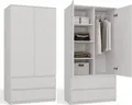Produktbild: CDF Moderner Schrank Malwa SS-90 | Farbe: weiß | Ideal für ein Schlafzimmer, Flur, Kinderzimmer oder Büro | Kleiderständer, Garderobenständer