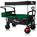 Produktbild: Samax - Faltbarer Bollerwagen Offroad mit Dach - Schwarz / Grün