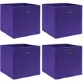Produktbild: Aufbewahrungsboxen 4 Stk. Vliesstoff 28x28x28 Cm Lila Vidaxl