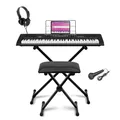 Produktbild: MAX Rhapsody61L - Keyboard mit Ständer, Hocker und Kopfhörer, 61 Leuchttasten, Keyboard Piano, E Klavier mit 300 Sounds & Rhythmen, Begleitautomatik, Lern-Funtkion