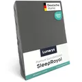 Produktbild: Lunarys® SleepRoyal Luxus Spannbettlaken 270x200 cm - Grau - 250 g/m² Premium Bettlaken - 40 cm Steghöhe - für hohe Matratzen, Boxspringbett & Matratze + Topper & Wasserbett - Stretch Jersey