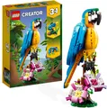 Produktbild: LEGO 31136 Creator 3in1 Exotischer Papagei, Frosch und Fisch Ostergeschenk Dschungel-Tier-Figuren Bauspielzeug, kreatives Osterdeko Spielzeug für Kinder ab 7 Jahren zu Ostern 2023