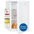 Produktbild: Exquisit Kühlschrank ohne Gefrierfach, 126 Liter, 55 cm Breit, Freistehend, Kompakt, Temperaturregelung, LED-Licht, KS516-V-040D weiss