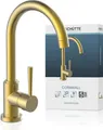 Produktbild: SCHÜTTE Küchenarmatur CORNWALL, Wasserhahn Küche mit Energiesparfunktion, Einhebelmischer 360° schwenkbarer Auslauf, Gold matt