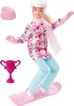 Produktbild: Barbie HCN32 - Wintersport Snowboarder Puppe (ca 30cm, blond) mit Jacke, Hose, S