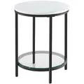 Produktbild: Mid.you Beistelltisch, Schwarz, Weiß, Metall, Glas, Holzwerkstoff, rund, eckig, 45x55x45 cm, Stauraum, Wohnzimmer, Wohnzimmertische, Beistelltische, Beistelltische Metall