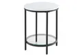 Produktbild: VASAGLE Beistelltisch, 2 Ebenen, Hartglas, Marmoroptik, Ø 45 cm, modern, minimalistisch