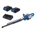 Produktbild: Scheppach Akku-Heckenschere BC-HT720-X | 650 mm Schnittlänge | 20V IXES | Brushless Motor | inkl. Zubehör und 2x 2Ah Akku + 2,4A Doppelladegerät