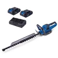Produktbild: Scheppach Akku Heckenschere BC-HT720-X | Schnittlänge 650mm | Schnittstärke 30mm | 2700 Schnitte pro Min. | 90° Drehbarer Griff | 20V-IXES-Serie | 10 Jahre Garantie | mit 2x 2Ah Akku & Doppelladegerät
