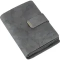 Produktbild: RFID Damen Geldbörse Portemonnaie Geldbeutel Damenbörse echt Leder Grau (509B)