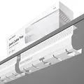 Produktbild: Kabelkanal Schreibtisch Weiß 2er Set - Edelstahl Kabelmanagement Schreibtisch Kabelkanal mit 5 Kabelausschnitten - Einfach zu Installierender Kabel-Organizer - Kabelhalter von Desktronic