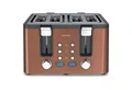 Produktbild: Arendo Toaster Edelstahl, Brötchenaufsatz, Restzeitanzeige, Kupfer, 4 kurze Schlitze, für 4 Scheiben, 1750 W, Doppelwandgehäuse, Defrost Funktion, Krümelschublade, 6 Bräunungsgrade
