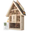 Produktbild: wildtier liebe Insektenhotel Groß, Bienenhotel unbehandelt I Geschraubtes Massivholz, Insektenhaus für Bienen, Marienkäfer & Schmetterlinge, Bienenhotel